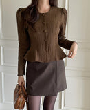Tome Wool A-line Wrap Mini Skirt