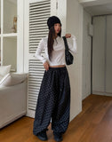 Meni Dot Pintuck Balloon Wide Pants