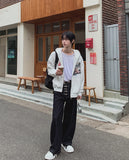 Look Fire Buckle Balloon Wide Denim Pants