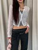 Leah Side Pintuck Ribbed Cardigan