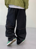 Bitter Color Sheme Stitching Balloon Pants