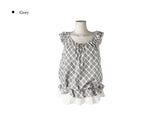 Poupo Lace Layered Scrunchie Check Sleeveless