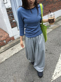 Chiha color matching stripe long sleeve tee