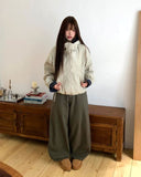 Nua check hooded overfit quilted padding