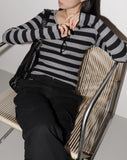 Tsuta Stripe Slim Hooded T-Shirt