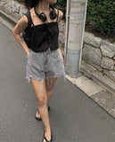 Suin Nylon Shirring Shoulder Bag