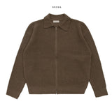 Lupe waffle zip-up cardigan