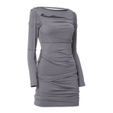 Asymmetrical Draped Long Dress