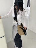 Cler Unbalanced Nylon Banding 2-Way Long Wide Jogger Pants