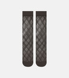Check sheer knee socks