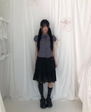 Coated Check Short Sleeve Blouse
