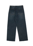 Sand brush wide denim pants