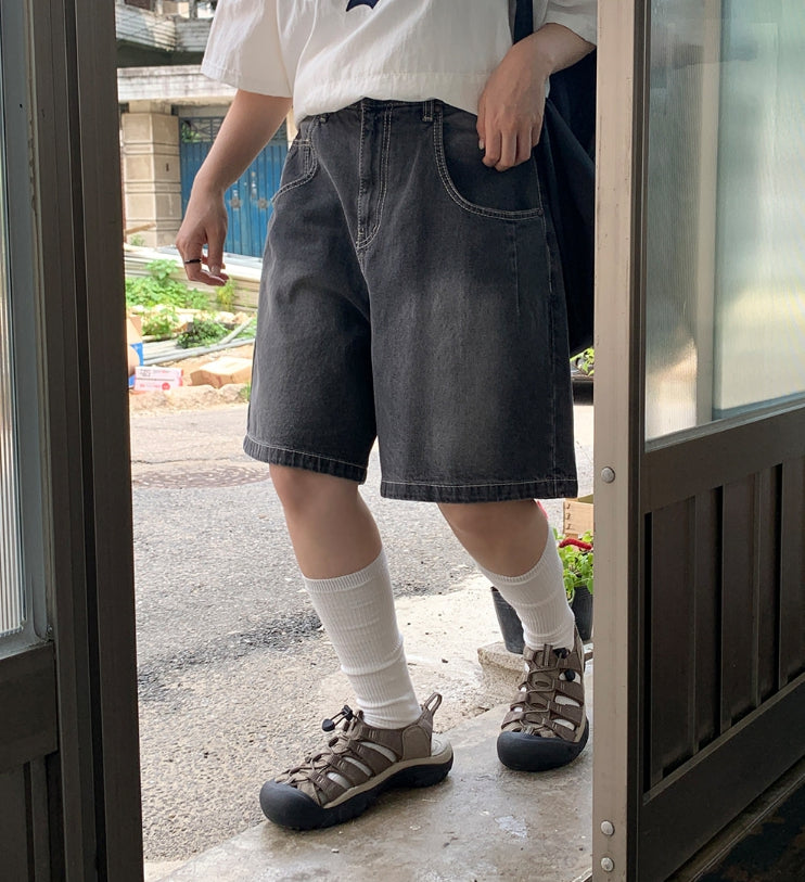 【BAON】Mercoub Bijo Black Blue Bermuda Pants BAON (バオン) - マクーブビジョ黒青バミューダパンツ / Mercoub
