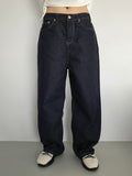 NON-FADE BACK BUTTON WIDE JEANS