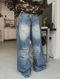 Loop Cat Washed Balloon Fit Denim Pants