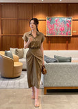 Oe Short Sleeve Shirt Wrap One Piece