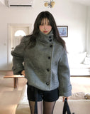 [wool 40%] Steen Alpaca High Neck Coat