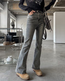 Grayish Washing Bootcut Denim Pants