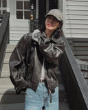 Roine Collar Leather Jacket