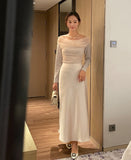 Shadov See-Through Shirring Span Tee Blouse