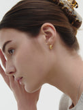 Ice Block Silver One-Touch Earrings S