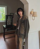 Desert washed denim trucker jacket