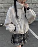 Jad mink fur zip-up