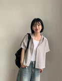 Meters Summer Check Hood Short Sleeve Shirt