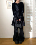 [Fake Layered] Luan Eyelet Layered Midi Skirt with Bootcut Pants