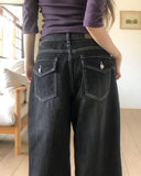 Kiny Adjust Pintuck Denim Pants