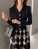 Velia V-Neck Cubic Cardigan