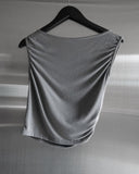 Ripple Drape One-Shoulder Off-Sleeveless