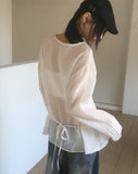 Harsh See-through Frill Strap Layered Blouse