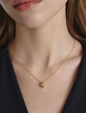 Champagne Full Moon Silver Mary Bowl Necklace