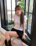 Metallic Cross Slim Short Sleeve