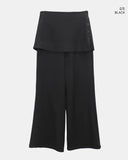[Layered SET] Yuran Brushed Wrap Button Skirt Bootcut Banding Long Pants