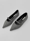 1092 Suede Stiletto Flat Shoes (1 cm)