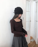 Enru Slim Fit Sleeveless Cardigan Set