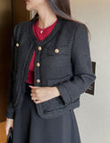 Coped Round Tweed Short Jacket