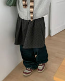 Ruronco Wool Dot Midi Skirt