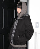 CHECK CONTRAST HOOD JUMPER