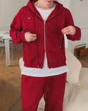 Ruby Damaged Sweat Hood Zip-Up