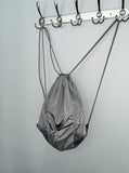 Silver Glossy String Backpack