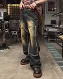 Western wide double knee denim