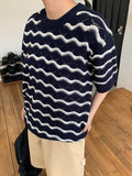 [unisex] Peribi Round Wave Short Sleeve Knit