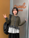 Kunie Stripe Frill Cardigan