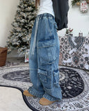 Kens zipper cargo denim pants