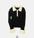 Chocolate collar knit