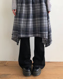T-L Vintage Check Layered Midi Skirt