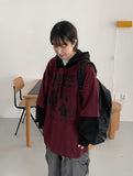 [unisex] Dyna Printed Color Matching Layered Over Hoodie